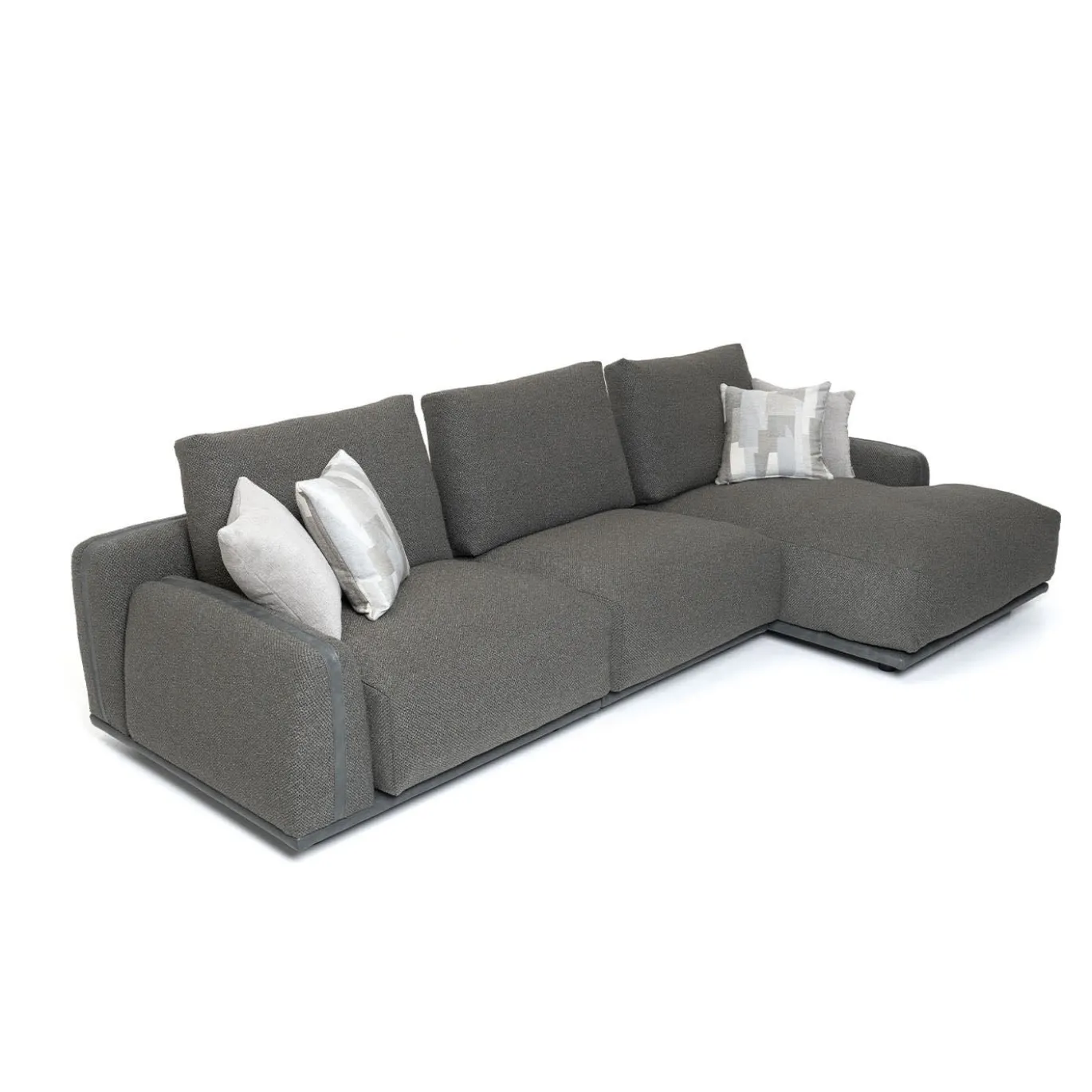Divano Paloma con chaise longue grigio antracite
