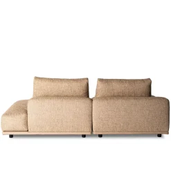 Divano Paloma in Tessuto Beige con Chaise Longue e Lato Libero