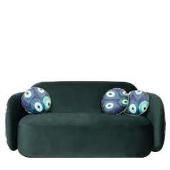 Divano Pavo in velluto verde di Antonio Aricò