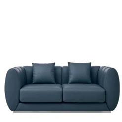 Divano 2 Posti Soffio in Pelle Blu