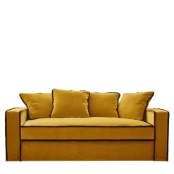 Divano Rafaella in velluto oro e bordeaux