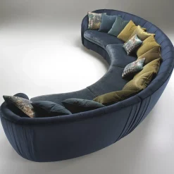 Divano Ritz curvo blu