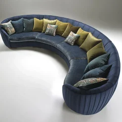 Divano Ritz curvo blu