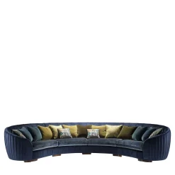 Divano Ritz curvo blu