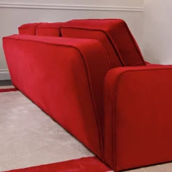 Divano Romeo in Velluto Rosso