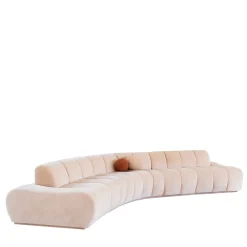 Divano rosa in legno massiccio Les Baguettes