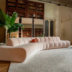 Divano rosa in legno massiccio Les Baguettes