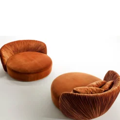 Divano rotondo arancione Drapé