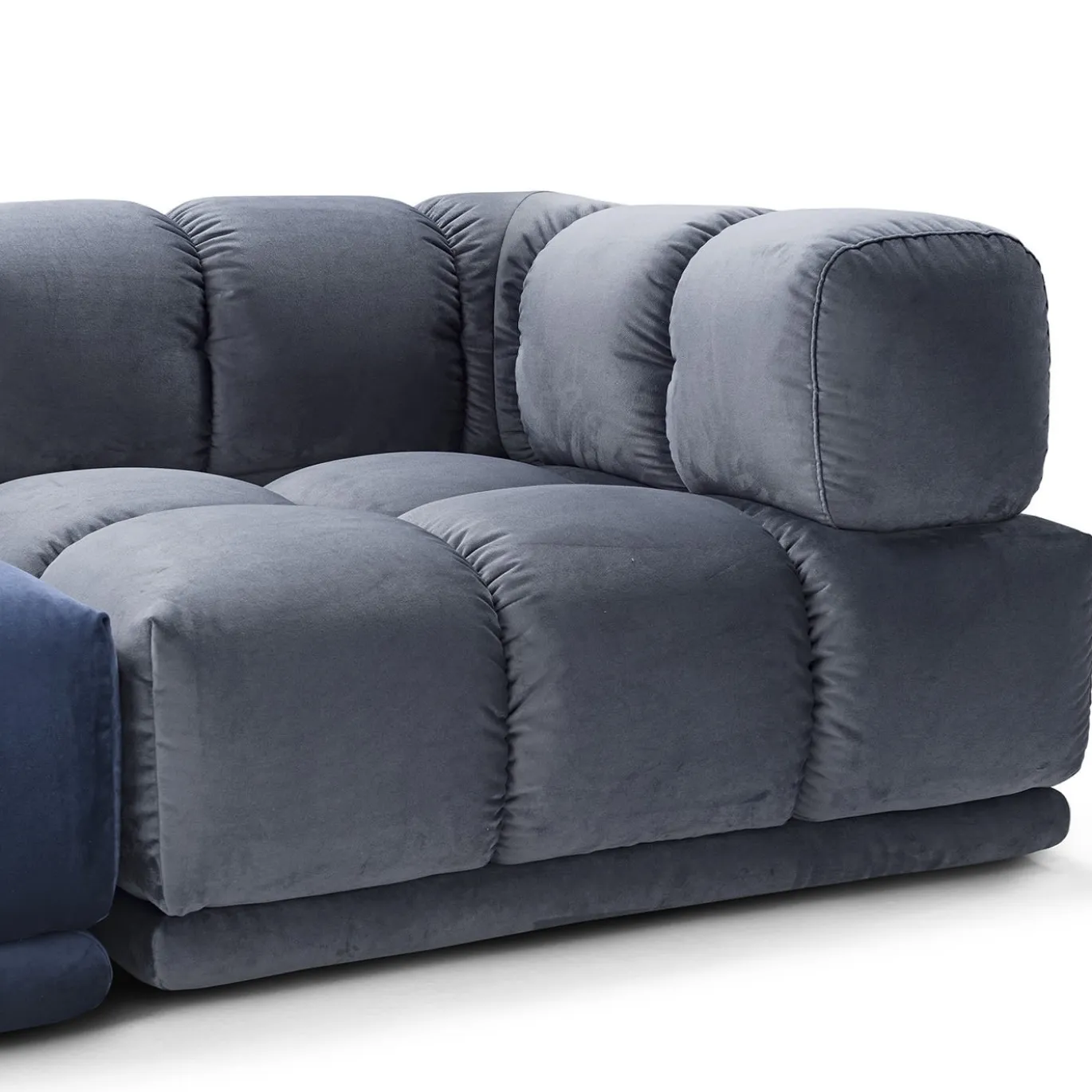 Divano Sacai a 3 moduli grigio e blu