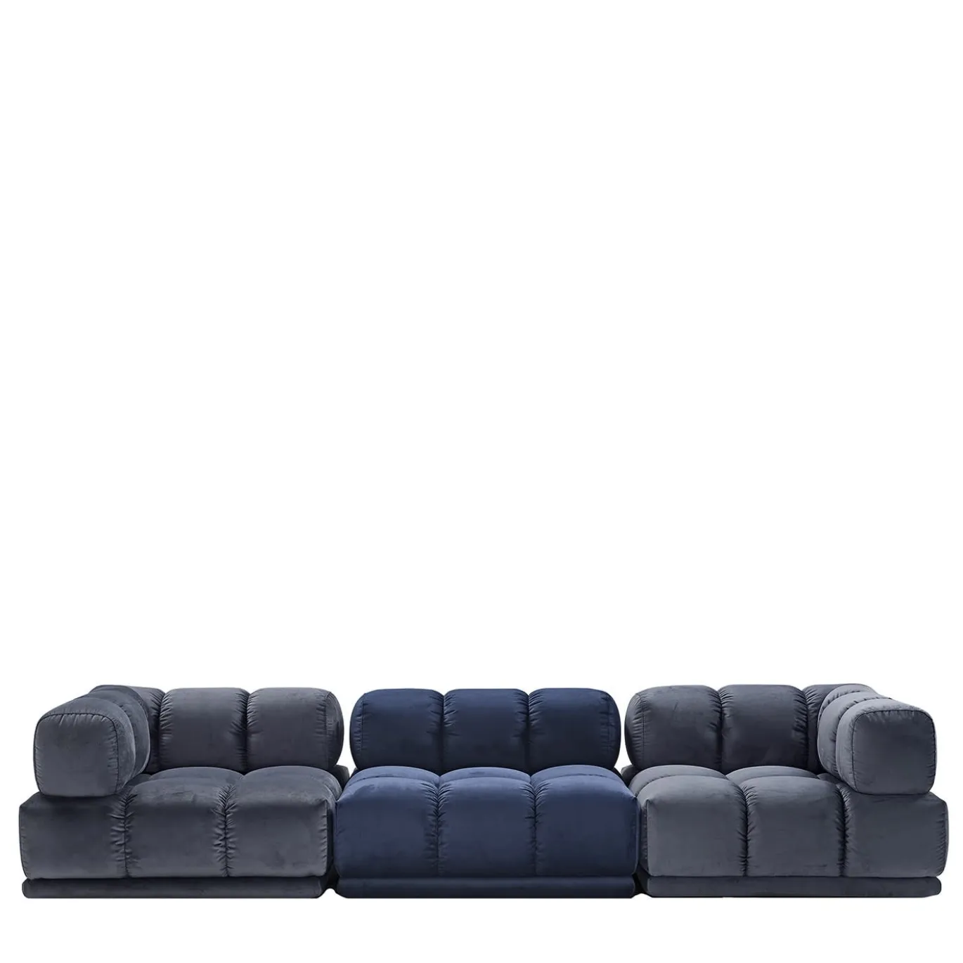 Divano Sacai a 3 moduli grigio e blu
