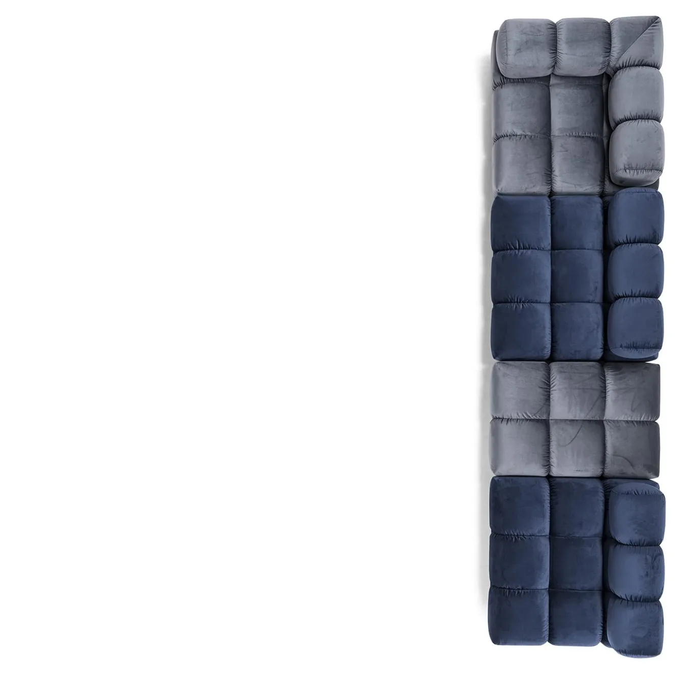Divano Sacai a 4 moduli grigio e blu