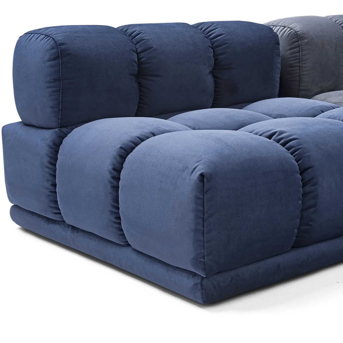 Divano Sacai a 4 moduli grigio e blu