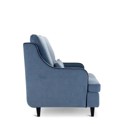 Divano St147 blu con braccioli curvi