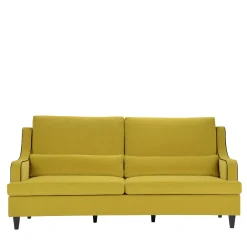 Divano St147 giallo con braccioli curvi