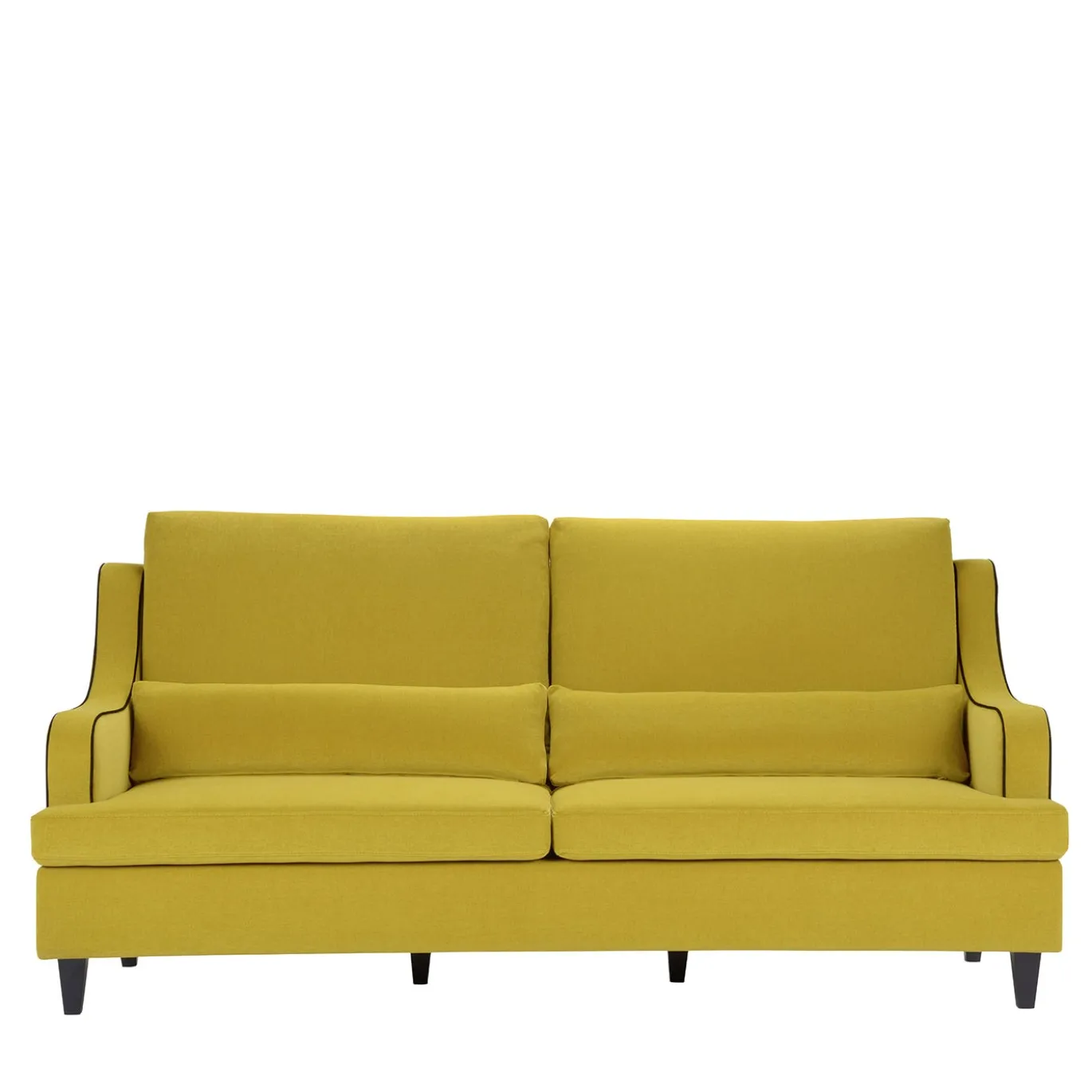 Divano St147 giallo con braccioli curvi