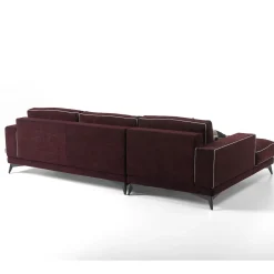 Divano Tesla con chaise longue bordeaux