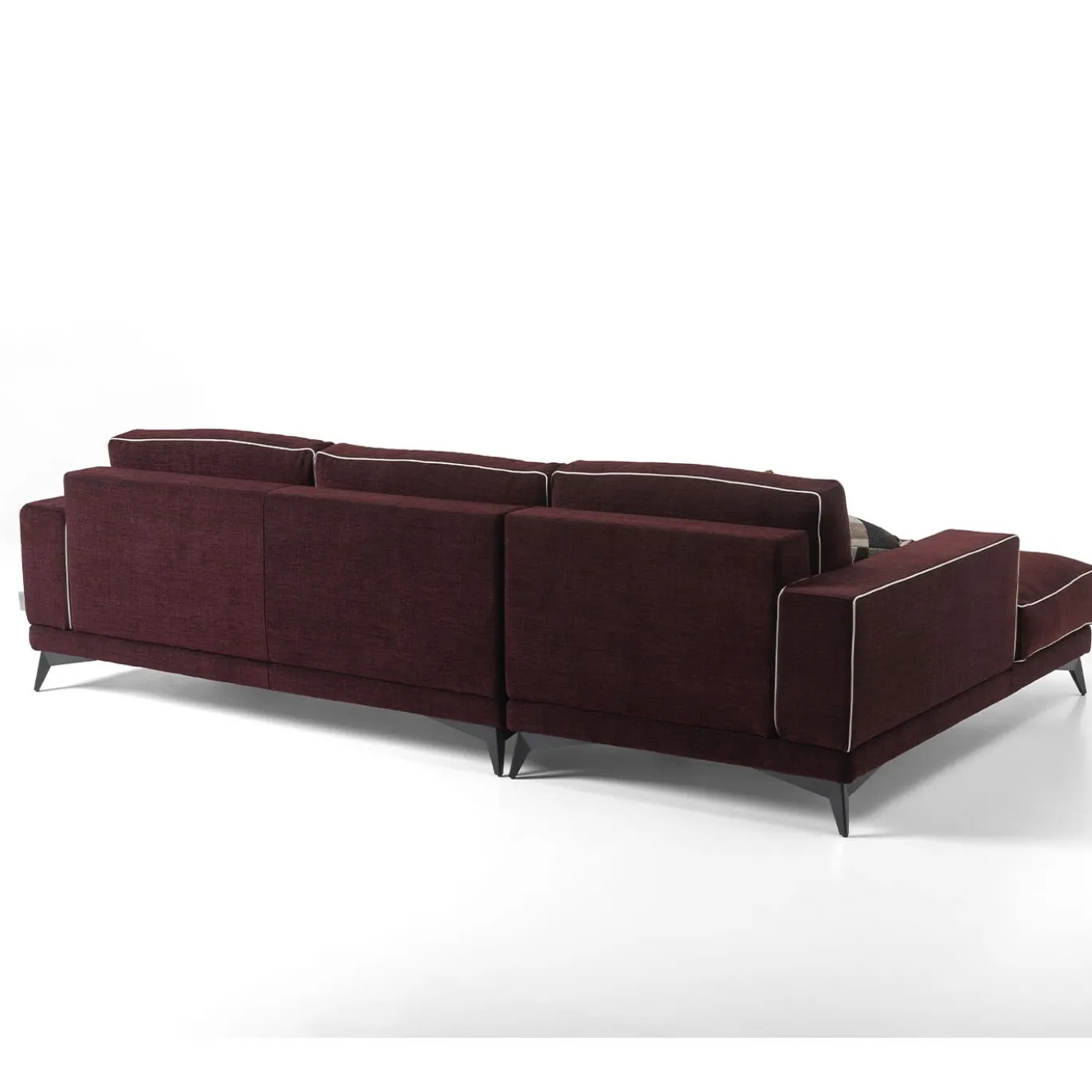 Divano Tesla con chaise longue bordeaux