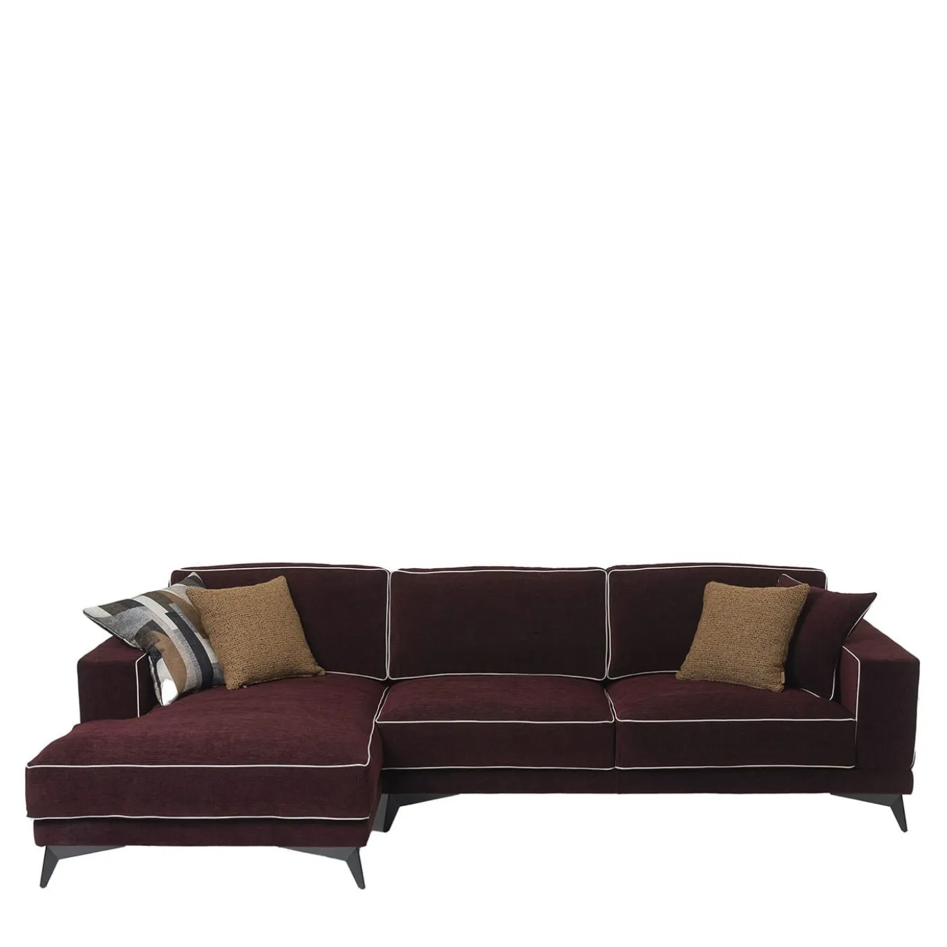 Divano Tesla con chaise longue bordeaux