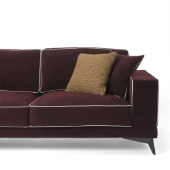 Divano Tesla con chaise longue bordeaux