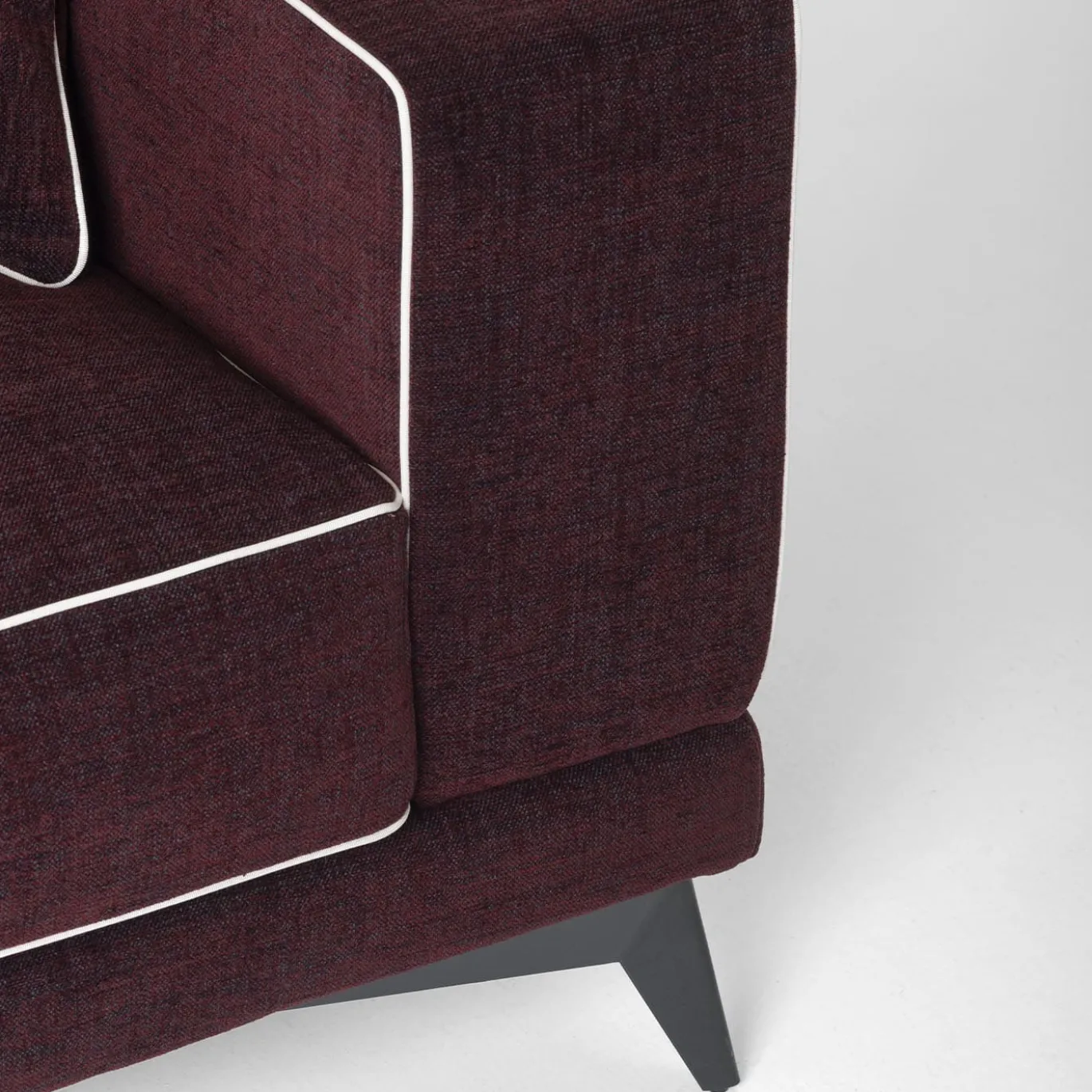 Divano Tesla con chaise longue bordeaux
