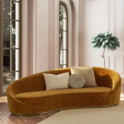 Divano Wavy in Pelle Marrone di Pino Vismara