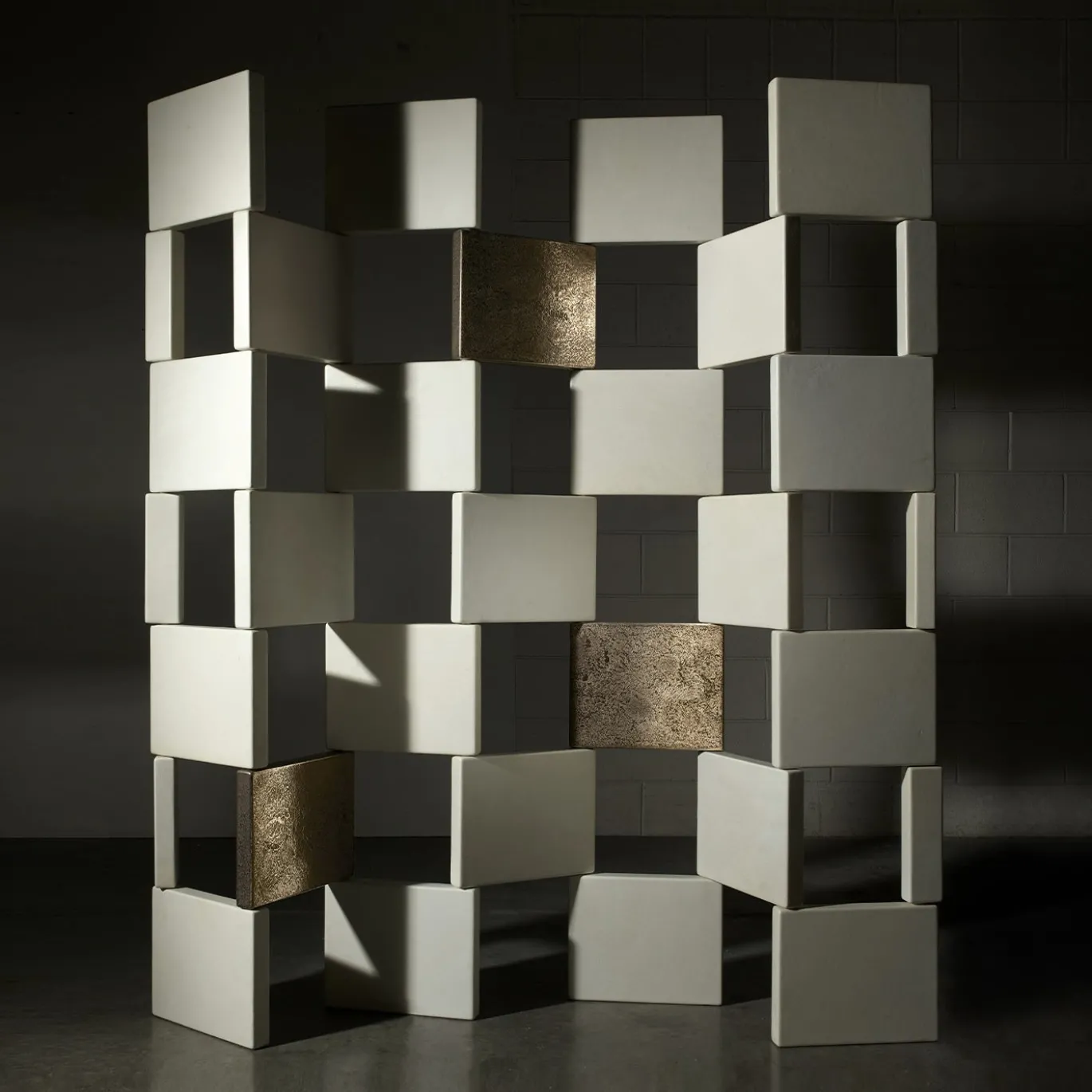 Divisorio per ambienti Bianco Gaber con Accenti Metallici