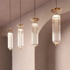 Dom Lampada a sospensione in ottone oro e vetro