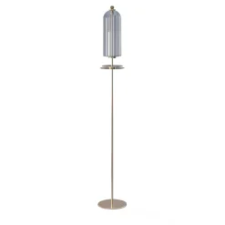 Dom Lampada da terra in ottone oro e vetro
