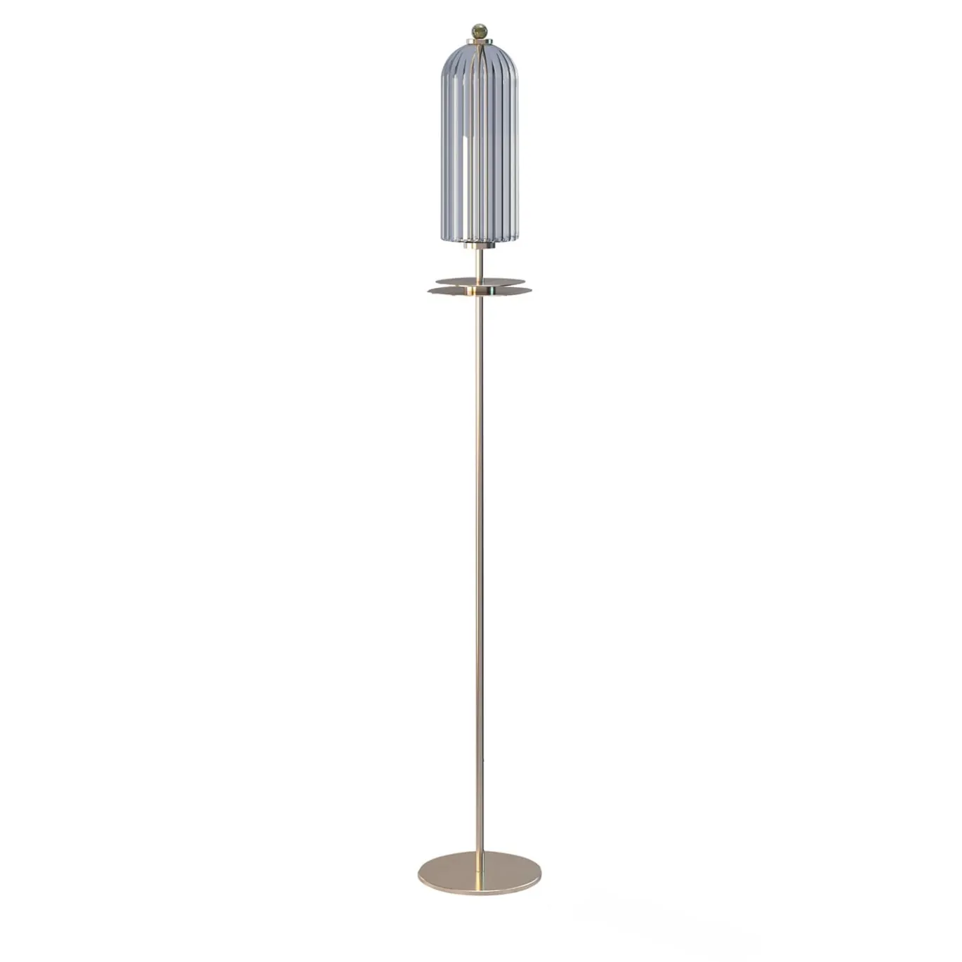 Dom Lampada da terra in ottone oro e vetro