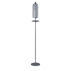 Dom Lampada da terra in ottone grigio e vetro