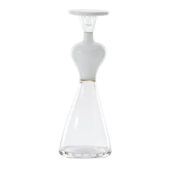 Donna Campigliesca Vaso antropomorfo in vetro bianco di Gio Ponti