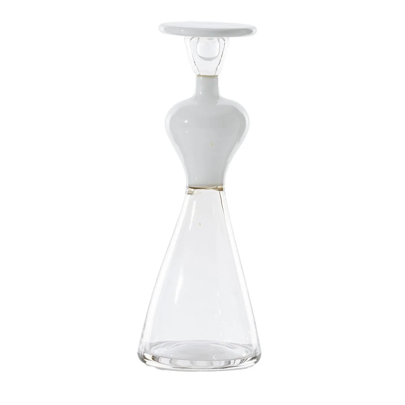 Donna Campigliesca Vaso antropomorfo in vetro bianco di Gio Ponti