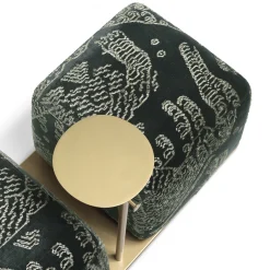 Doppio Pouf verde Bon Bon con tavolino da caffè
