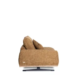 Dormeuse Boboli giallo ocra con base in pelle marrone chiaro