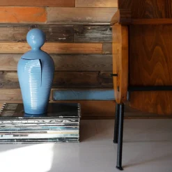 DO Scultura Decorativa in Ceramica Azzurro Chiaro (H 40 cm | 15.7