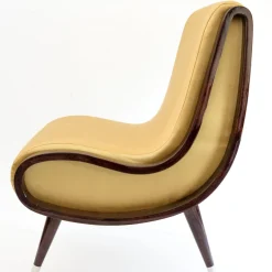 Eclipse Lounge Chair in tessuto oro