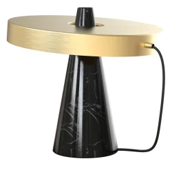 ED039 Lampada da tavolo in pietra nera e ottone