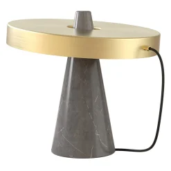 ED039 Lampada da tavolo in pietra grigia e ottone