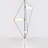 Ed047 Lampada da terra cromata con base bianca
