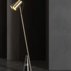 Ed027 Lampada da terra in ottone
