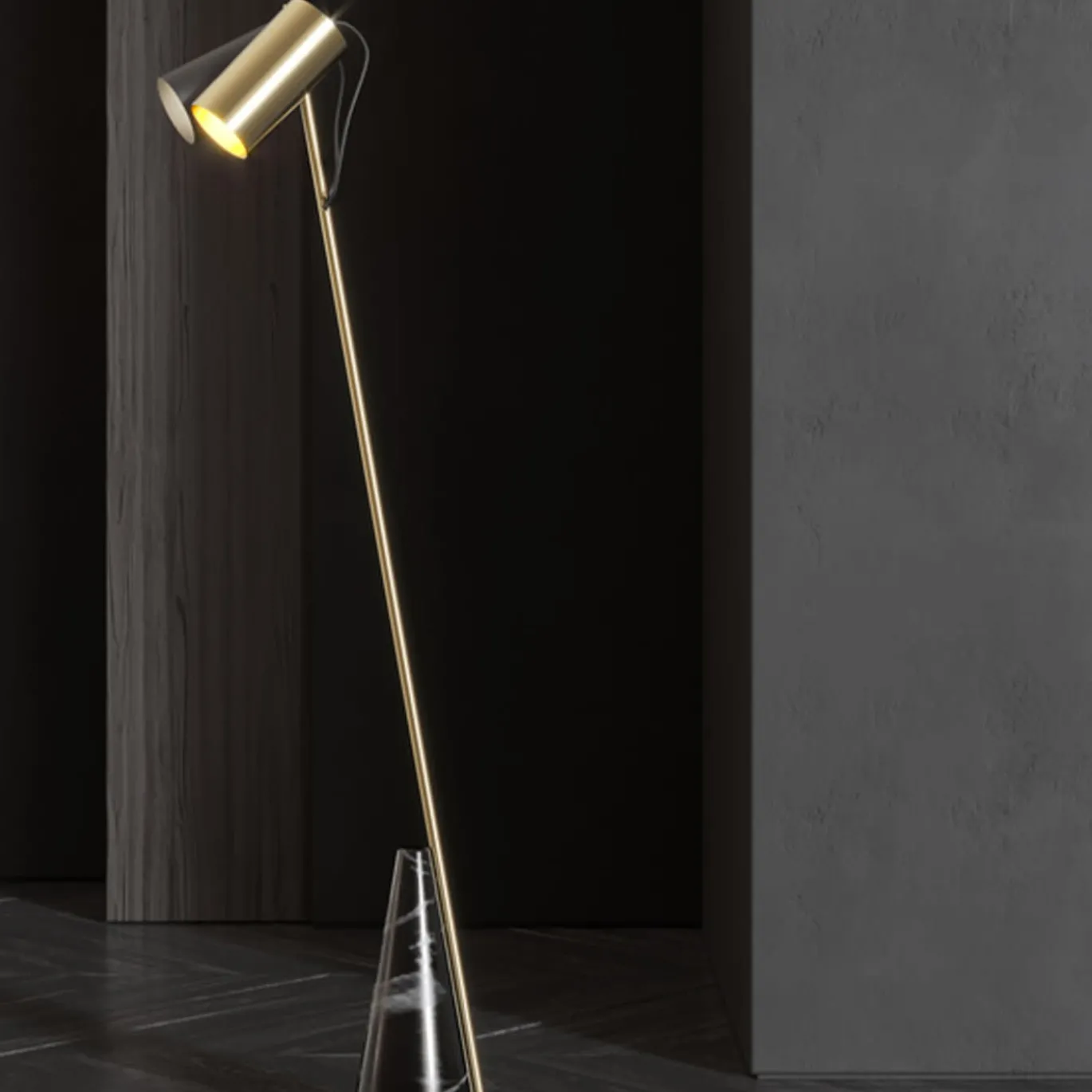 Ed027 Lampada da terra in ottone