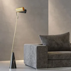 Ed027 Lampada da terra in ottone