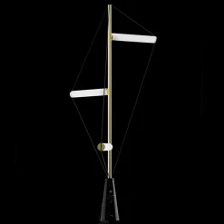 Ed047 Lampada da terra in ottone con base nera