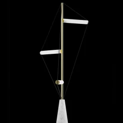 Ed047 Lampada da terra in ottone con base bianca