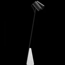 ED027 Lampada da terra in pietra bianca e nera
