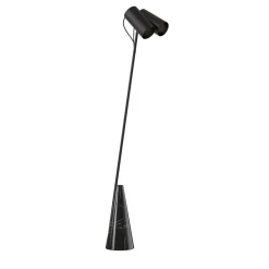 ED027 Lampada da terra in pietra nera e nera