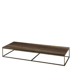 Elegante tavolino Hugo in pietra marrone