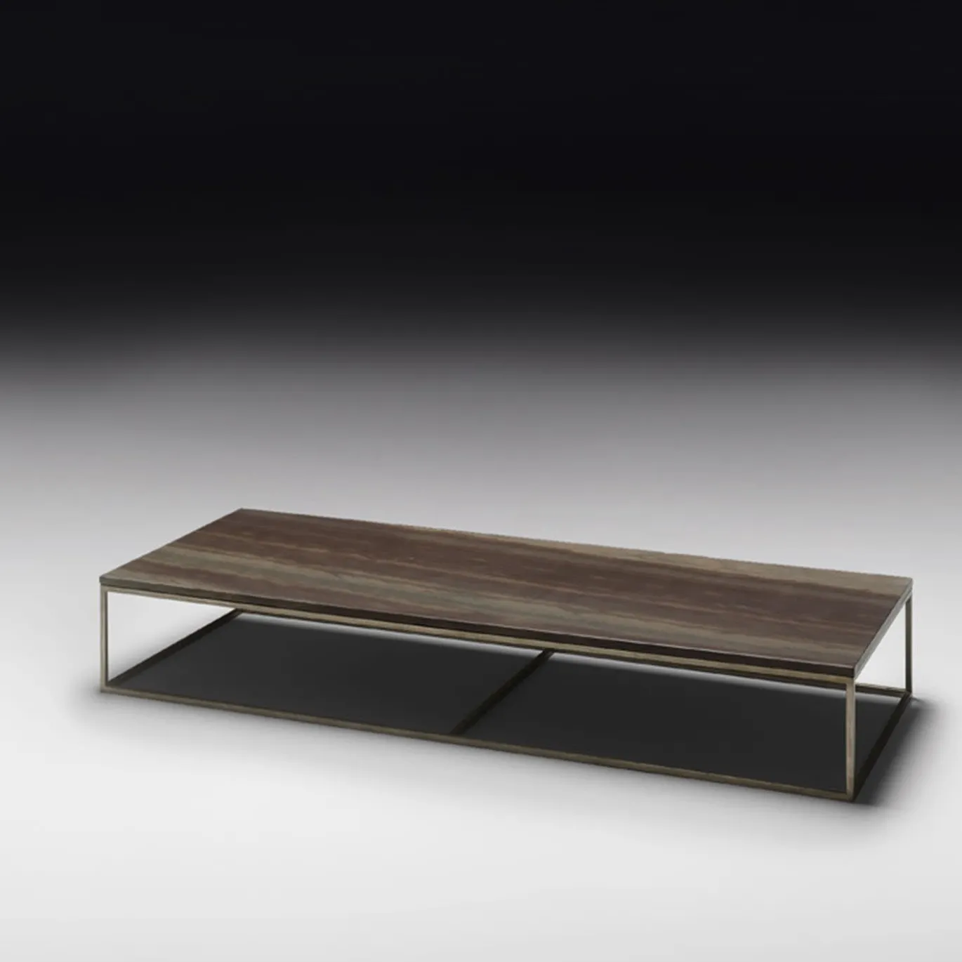 Elegante tavolino Hugo in pietra marrone