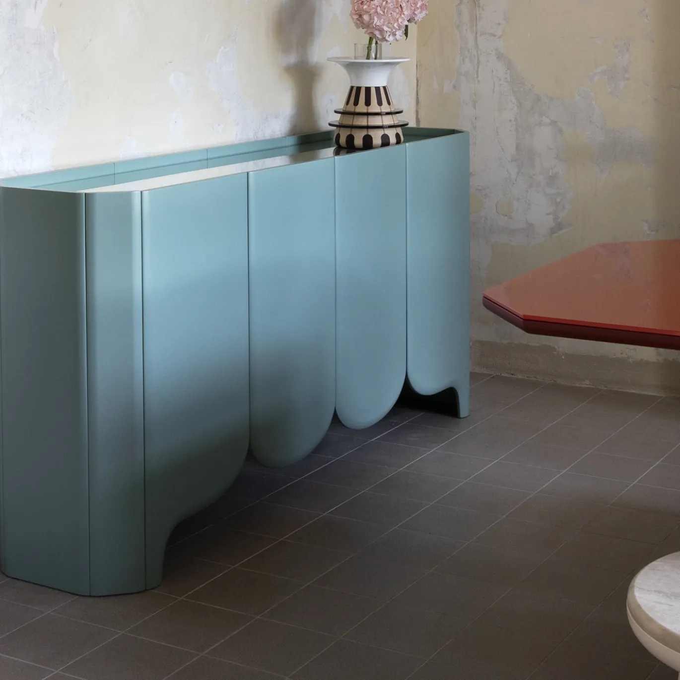 ENNE L - Mobile laterale monocolore blu chiaro medio