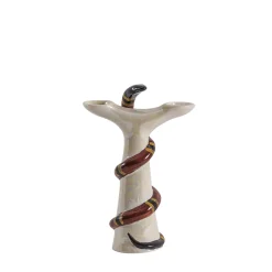 Esotica Collection Portacandele In Porcellana Con Serpente